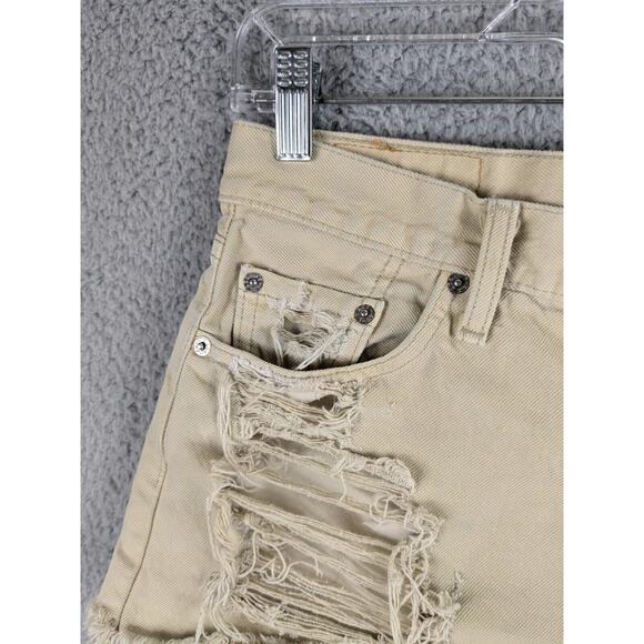 Vtg Levi’s 501 Cutoff Shorts Women's 29 Beige Distressed Grunge Party USA 90s - Picture 2 of 12